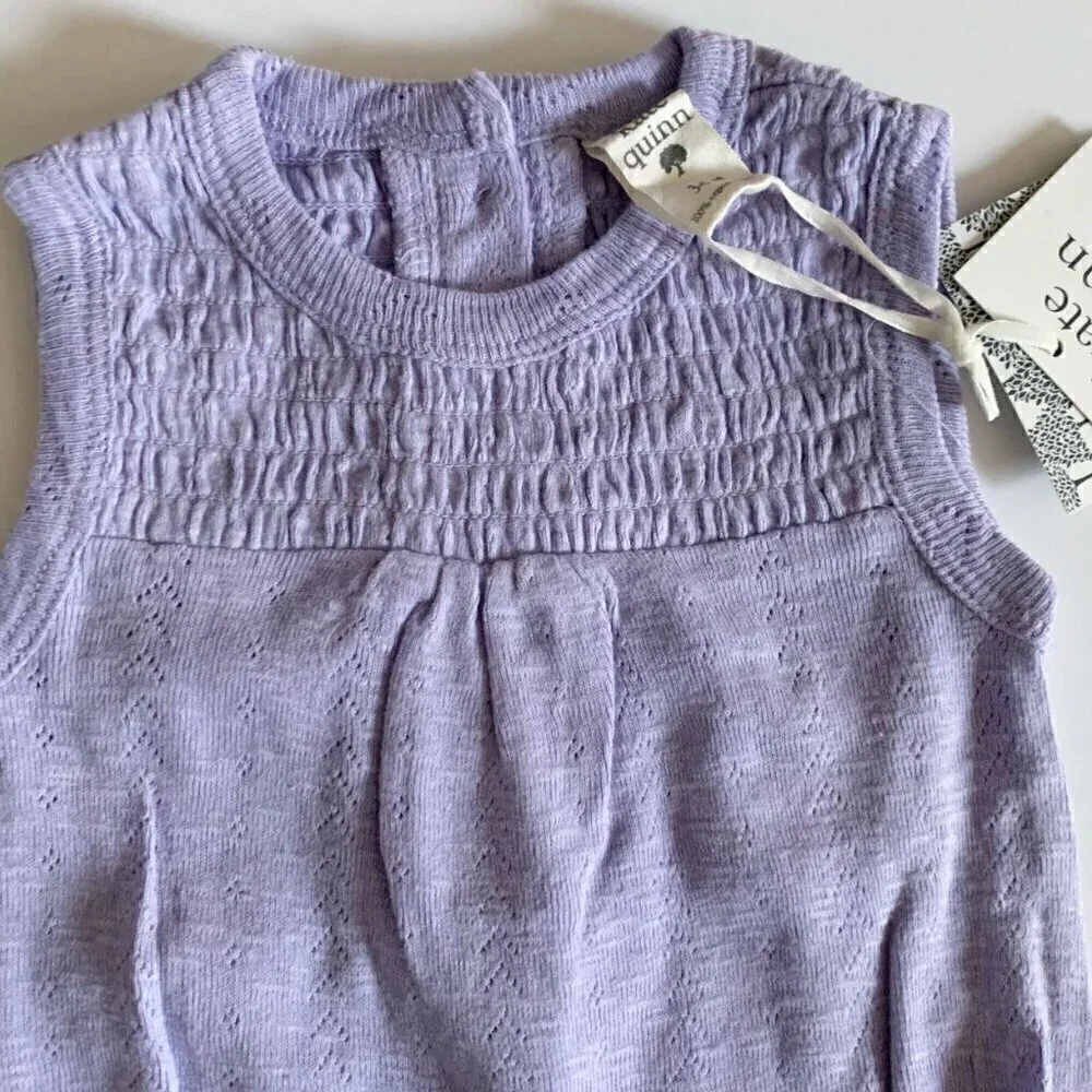 Kate Quinn Organics Pointelle Smocked Bodysuit 3-6 Months